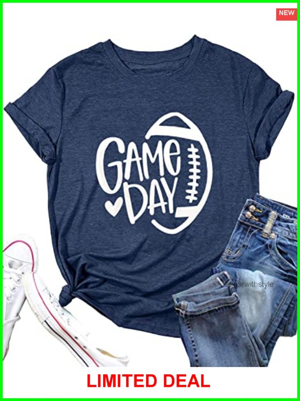 Game Day Football Graphic Tee Short Sleeve Crew Neck Womens T-Shirt